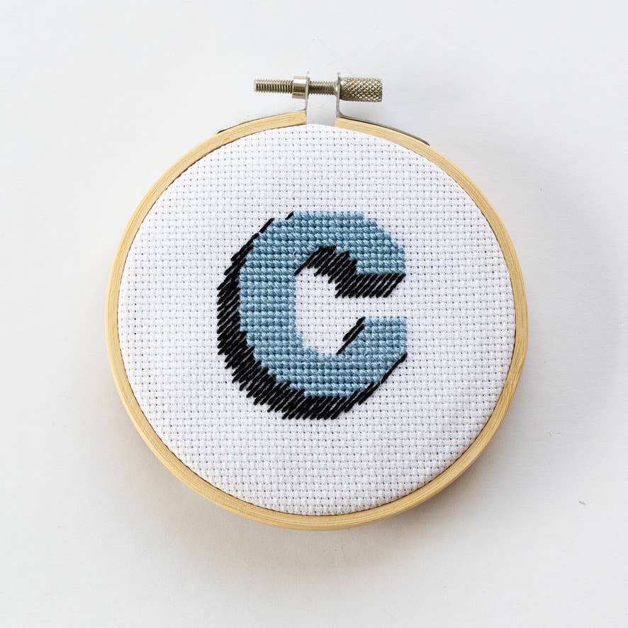 Drop Shadow Monogram Alphabet Cross Stitch Kit