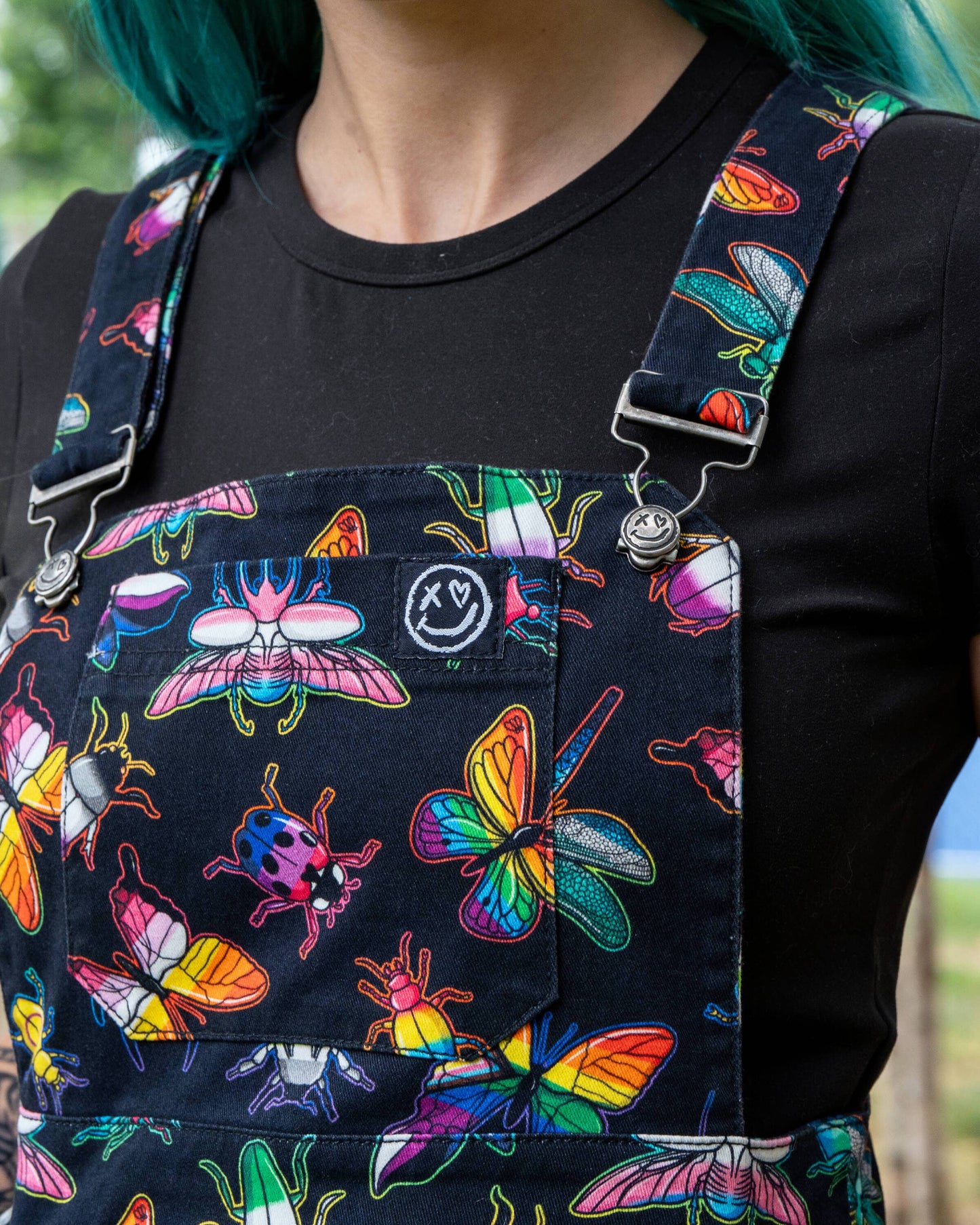 Rebel Romance PRIDE Bugs Stretch Flared Pinafore