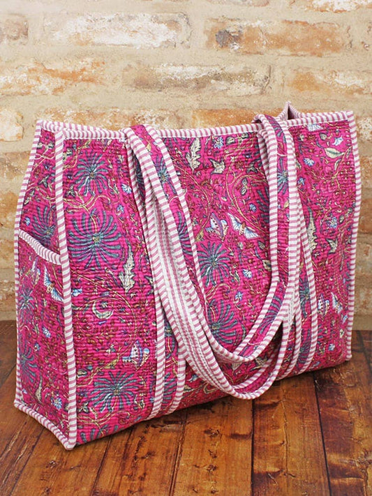 JT1601PK QUILTED COTTON TOTE BAG