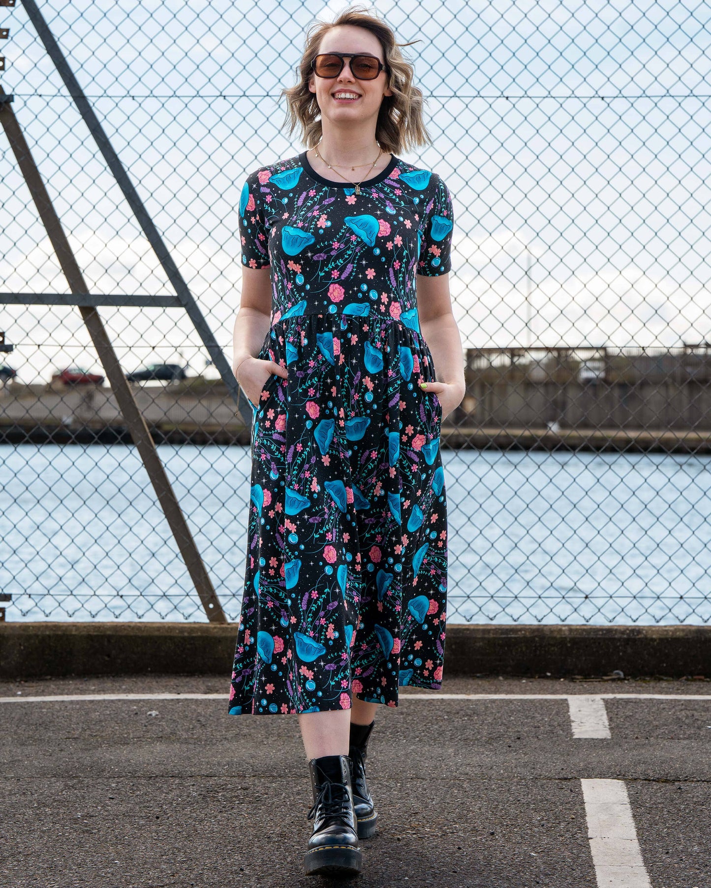 Rebel Romance Floral Jellyfish Midi Dress