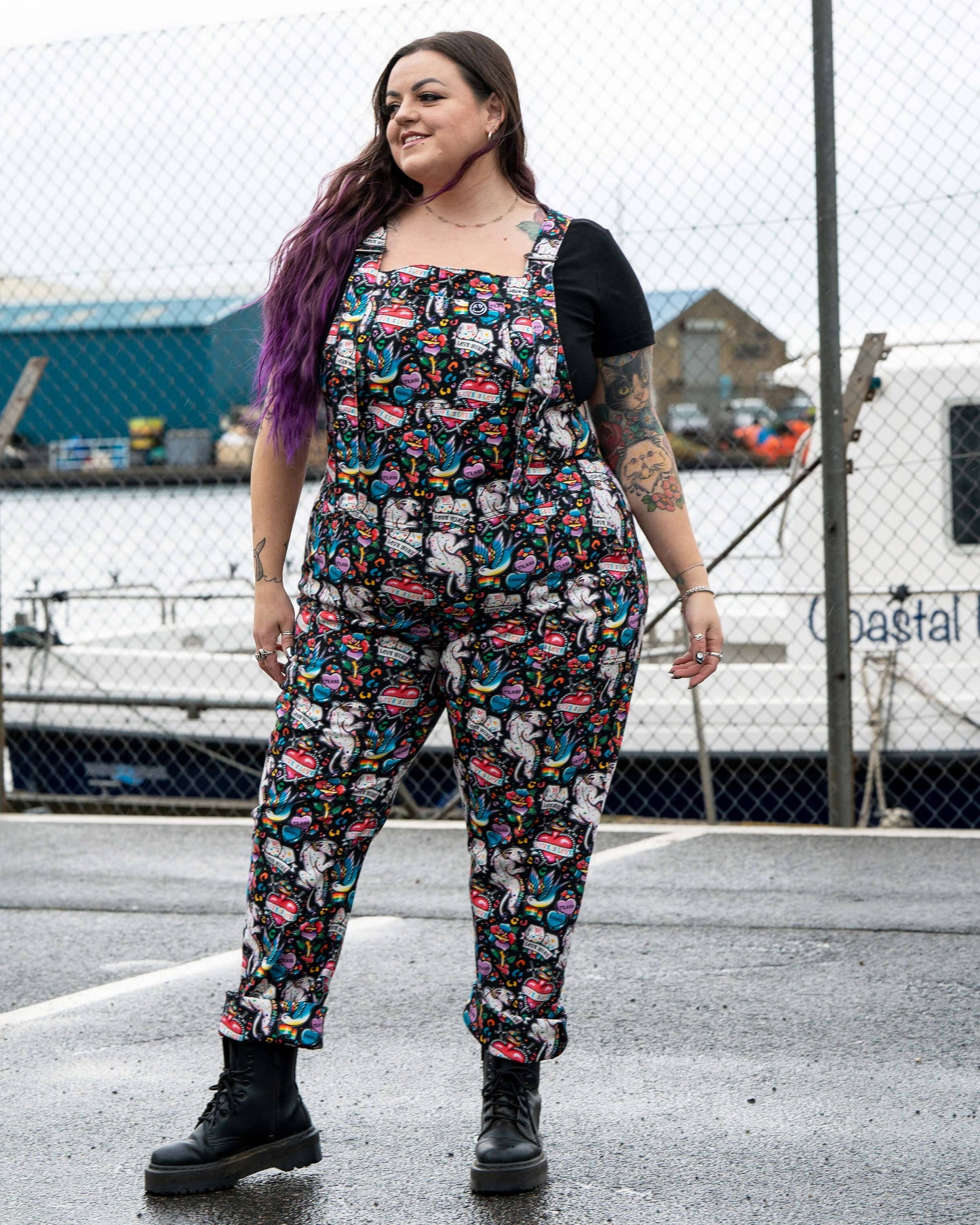 Rebel Romance PRIDE Tattoo Stretch Dungarees
