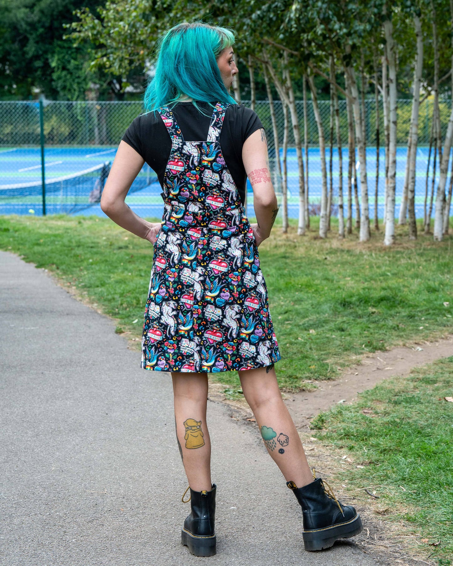 Rebel Romance PRIDE Tattoo Stretch Pinafore