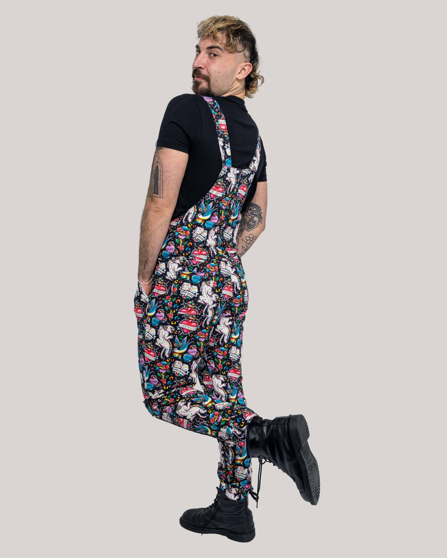 Rebel Romance PRIDE Tattoo Stretch Dungarees