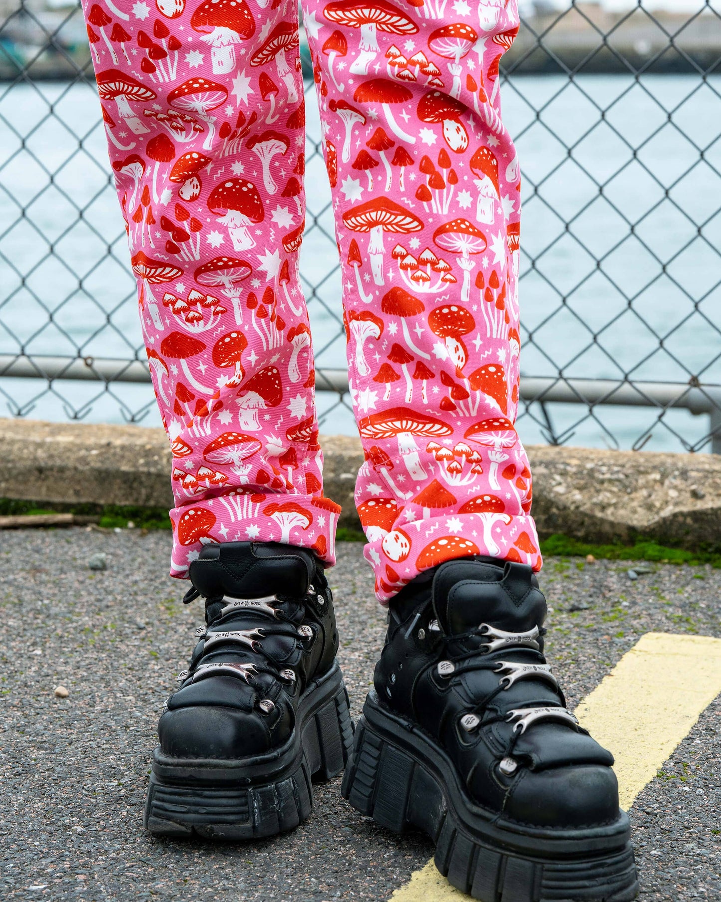 Rebel Romance x Stacey McEvoy-Caunt Mushrooms Stretch Dungarees 