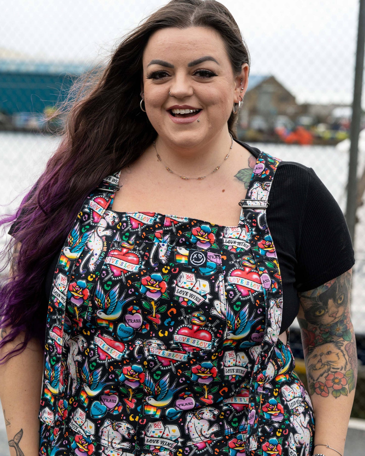 Rebel Romance PRIDE Tattoo Stretch Dungarees