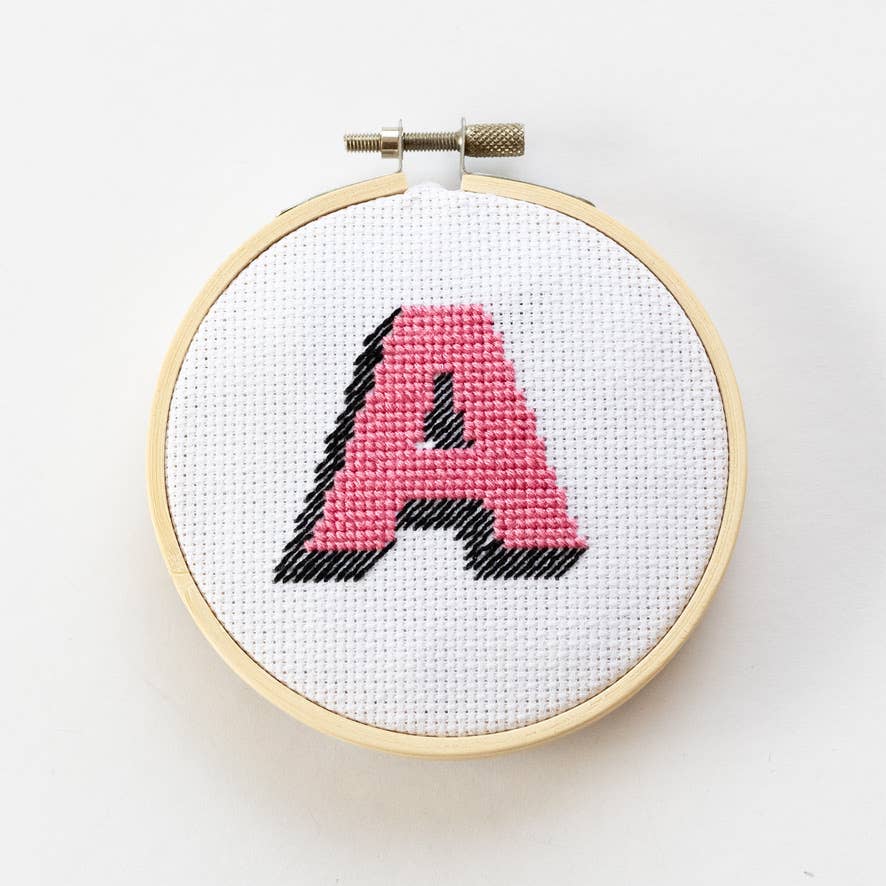 Drop Shadow Monogram Alphabet Cross Stitch Kit