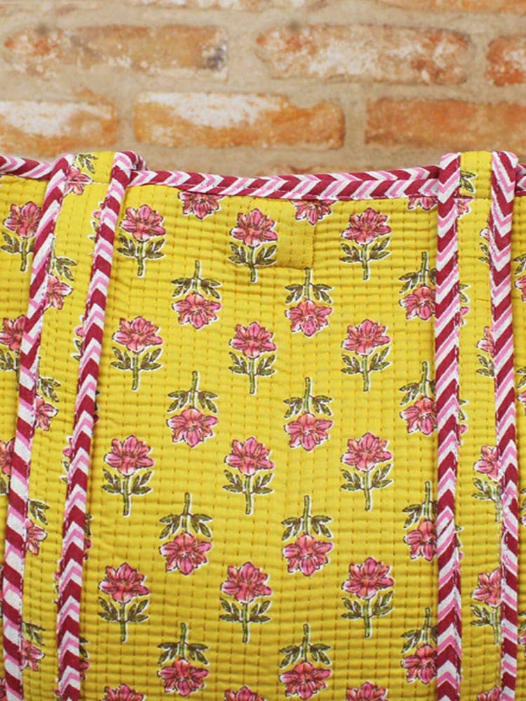 JT1601YL QUILTED COTTON TOTE BAG