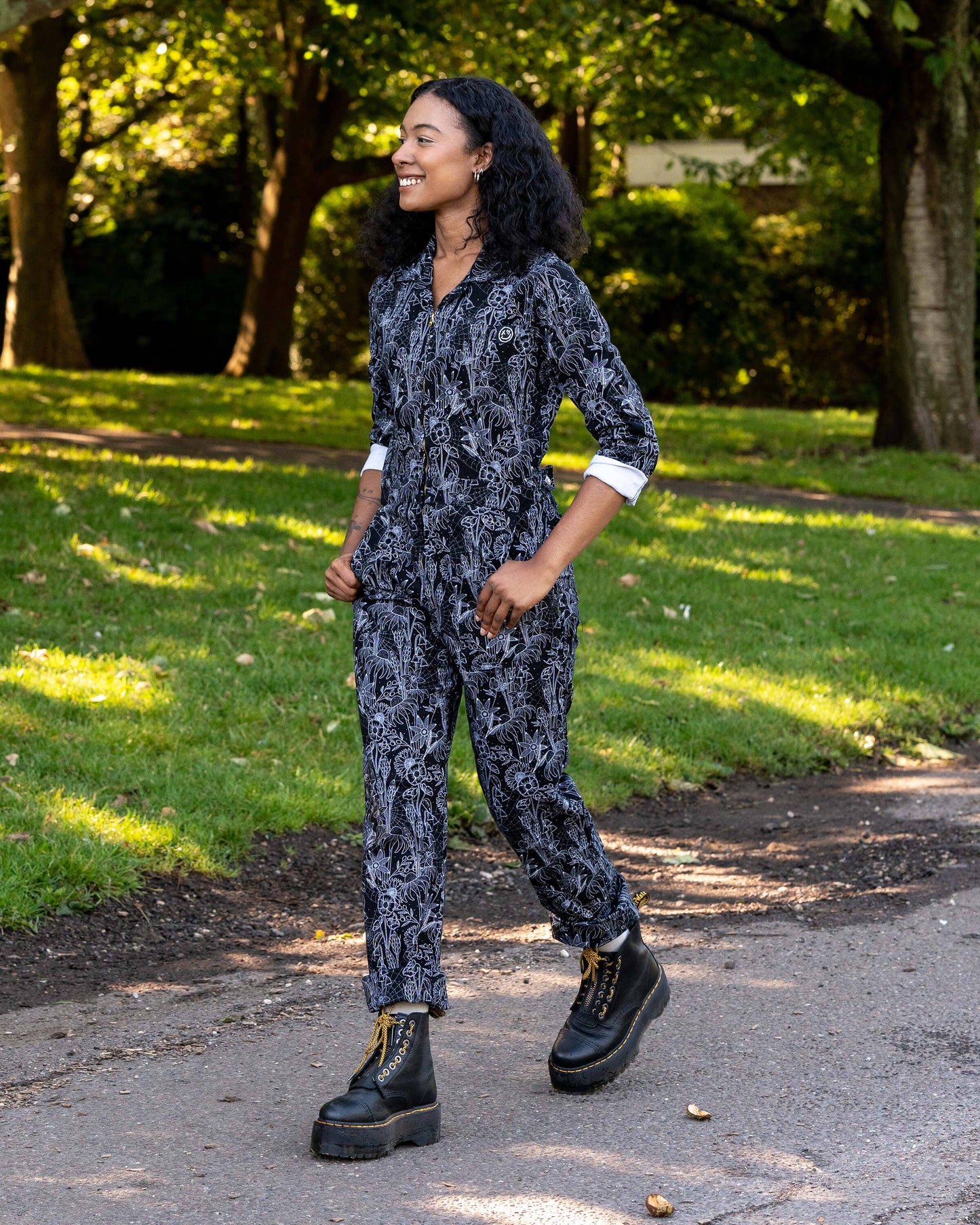 Rebel Romance Black Floral Cobweb Boiler Suit
