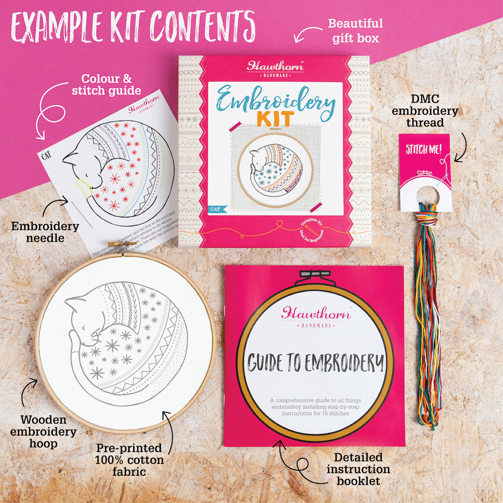 Fields of Provence Embroidery Kit | Complete Craft Kit for Beginners