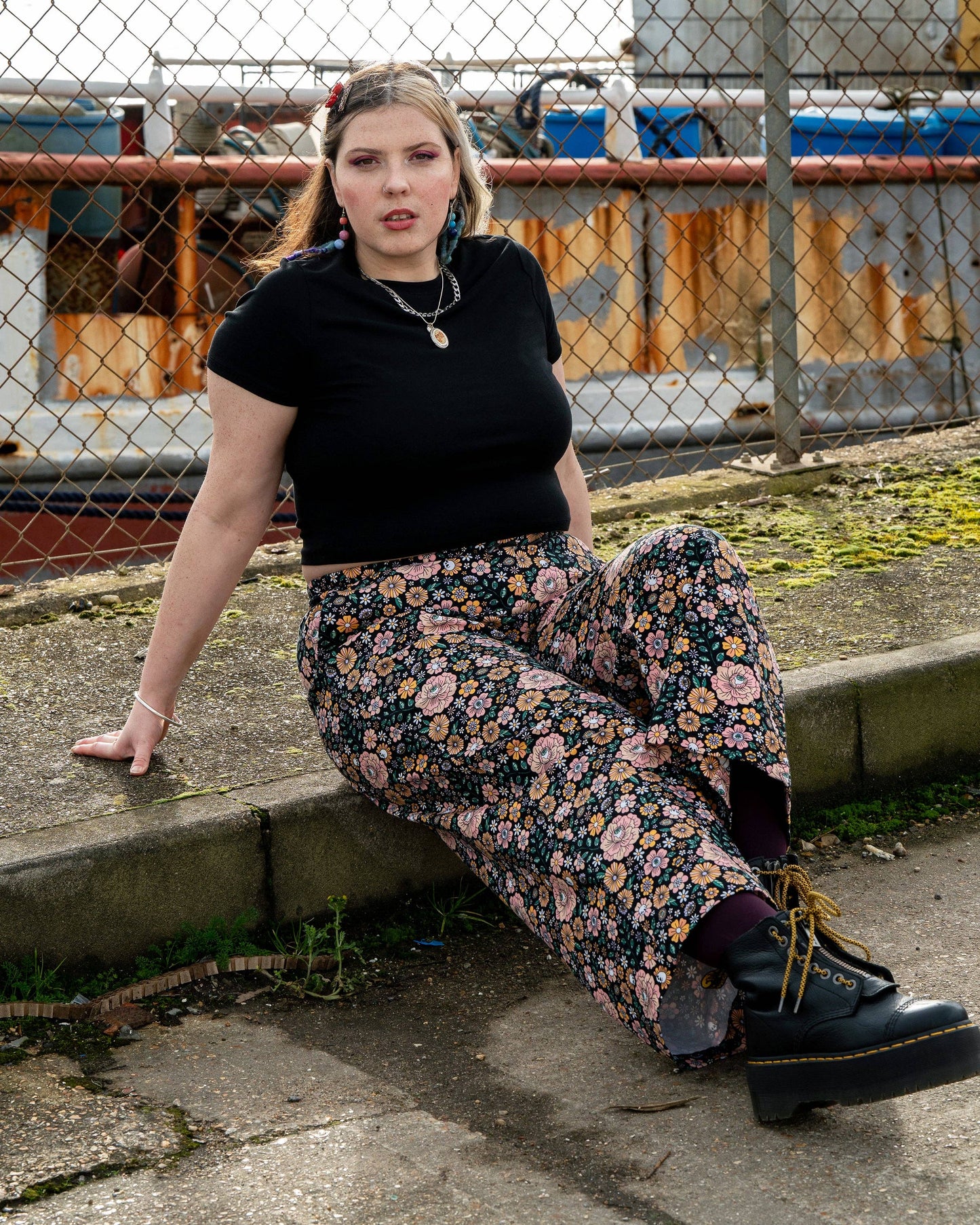 Rebel Romance Eye Spy Floral Cropped Wide Leg Trousers