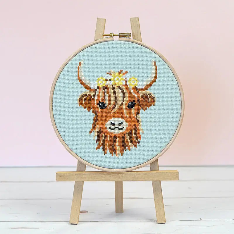 Hamish The Highland Cow - Cross Stitch Kit