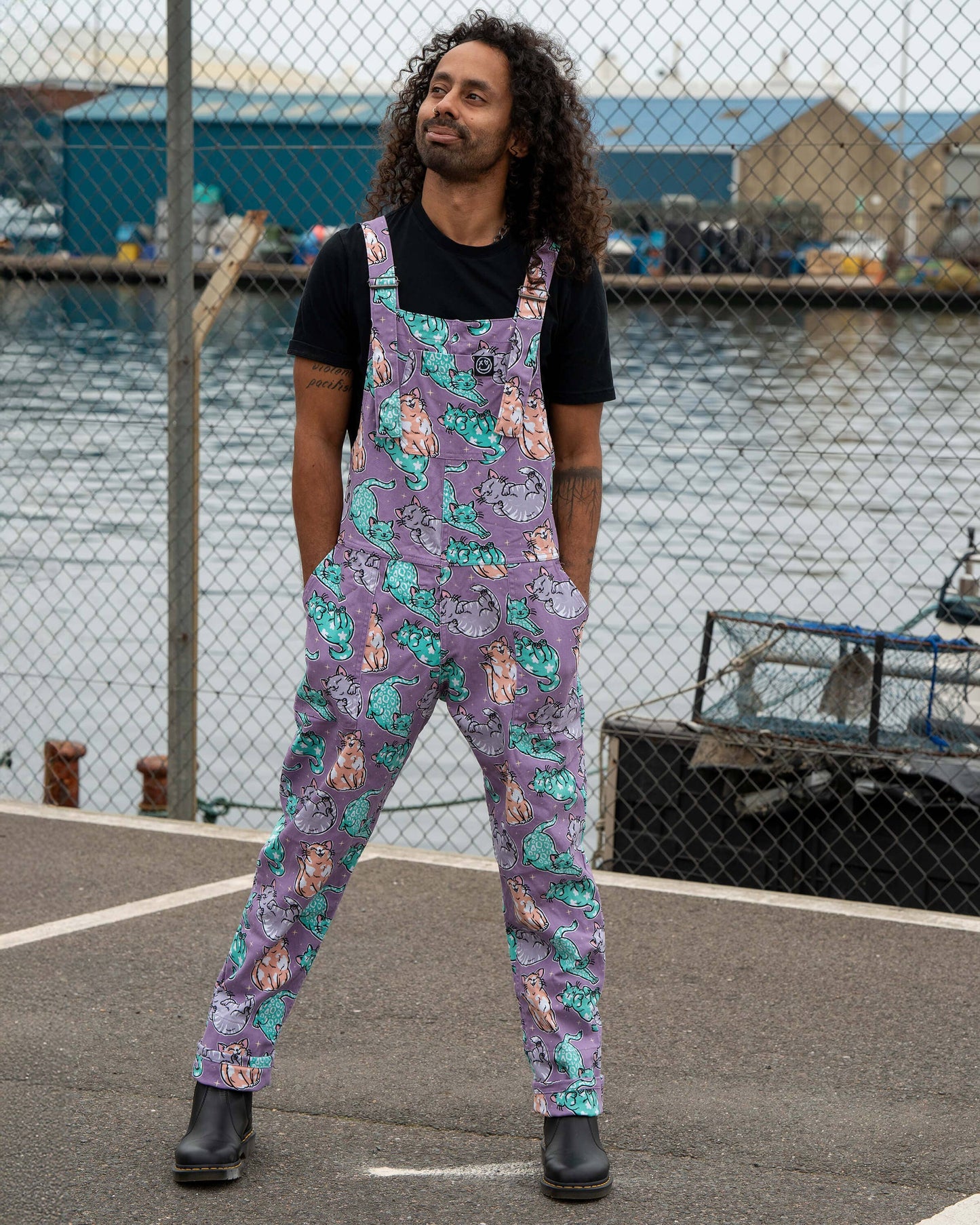 Rebel Romance x Abi Perry Purrfect Cats Stretch Dungarees