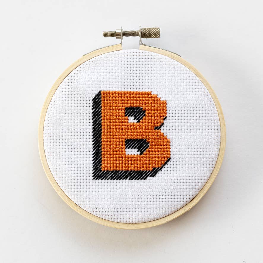 Drop Shadow Monogram Alphabet Cross Stitch Kit