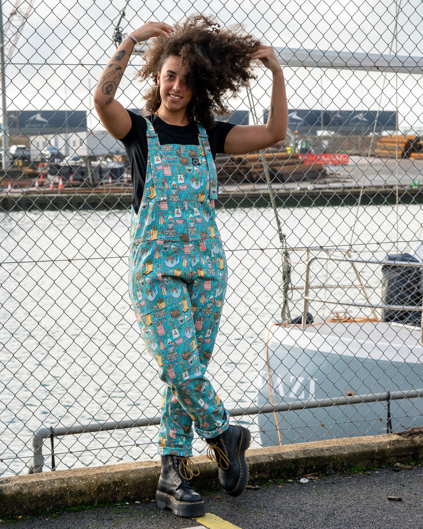 Rebel Romance Bloom & Brew Stretch Dungarees 