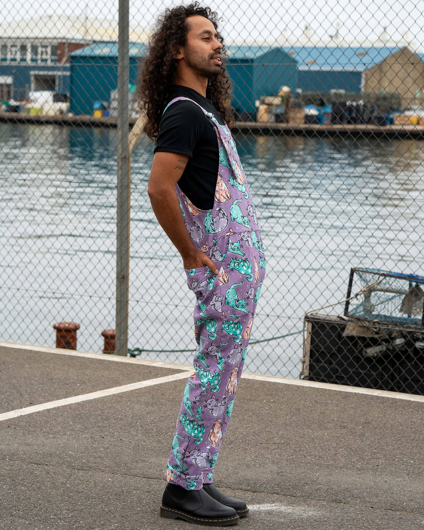Rebel Romance x Abi Perry Purrfect Cats Stretch Dungarees