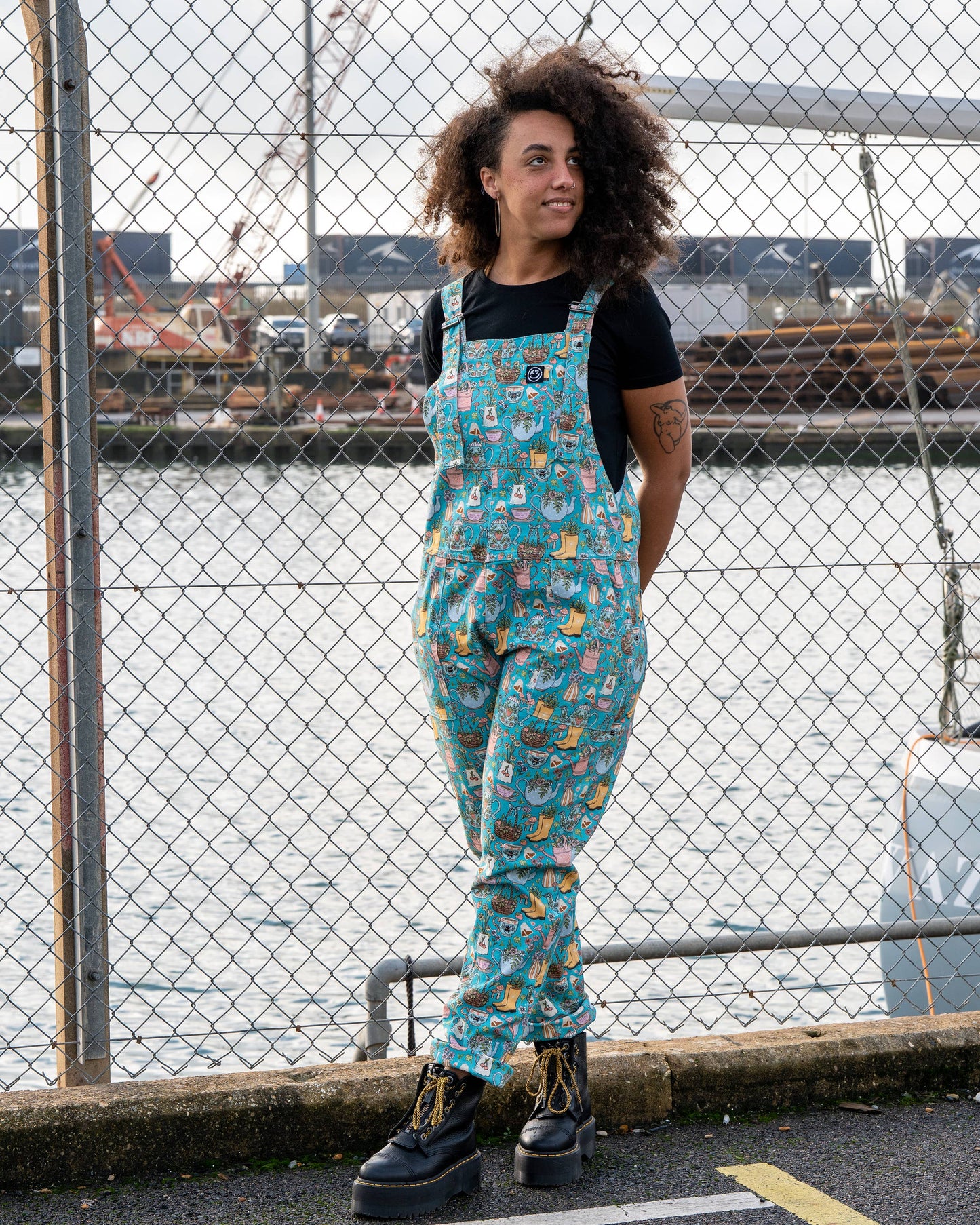 Rebel Romance Bloom & Brew Stretch Dungarees 