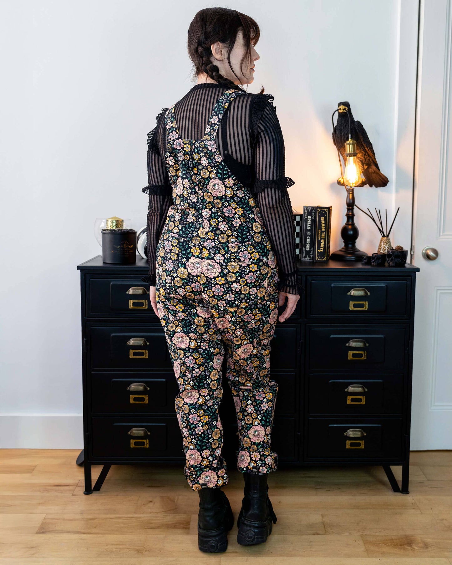 Rebel Romance Eye Spy Floral Stretch Dungarees