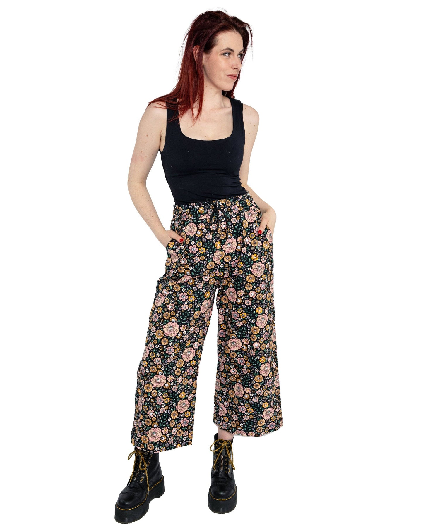 Rebel Romance Eye Spy Floral Cropped Wide Leg Trousers