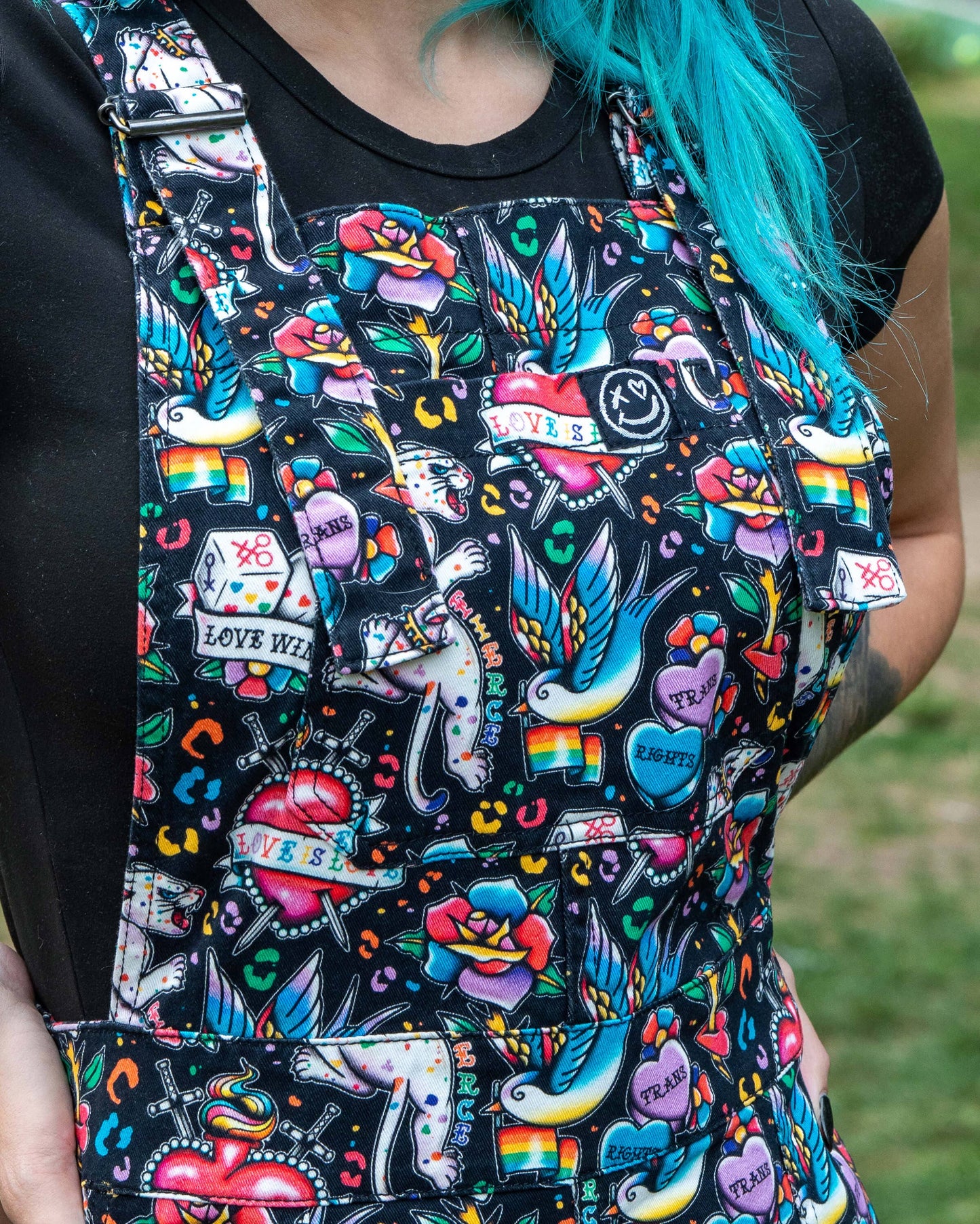 Rebel Romance PRIDE Tattoo Stretch Pinafore
