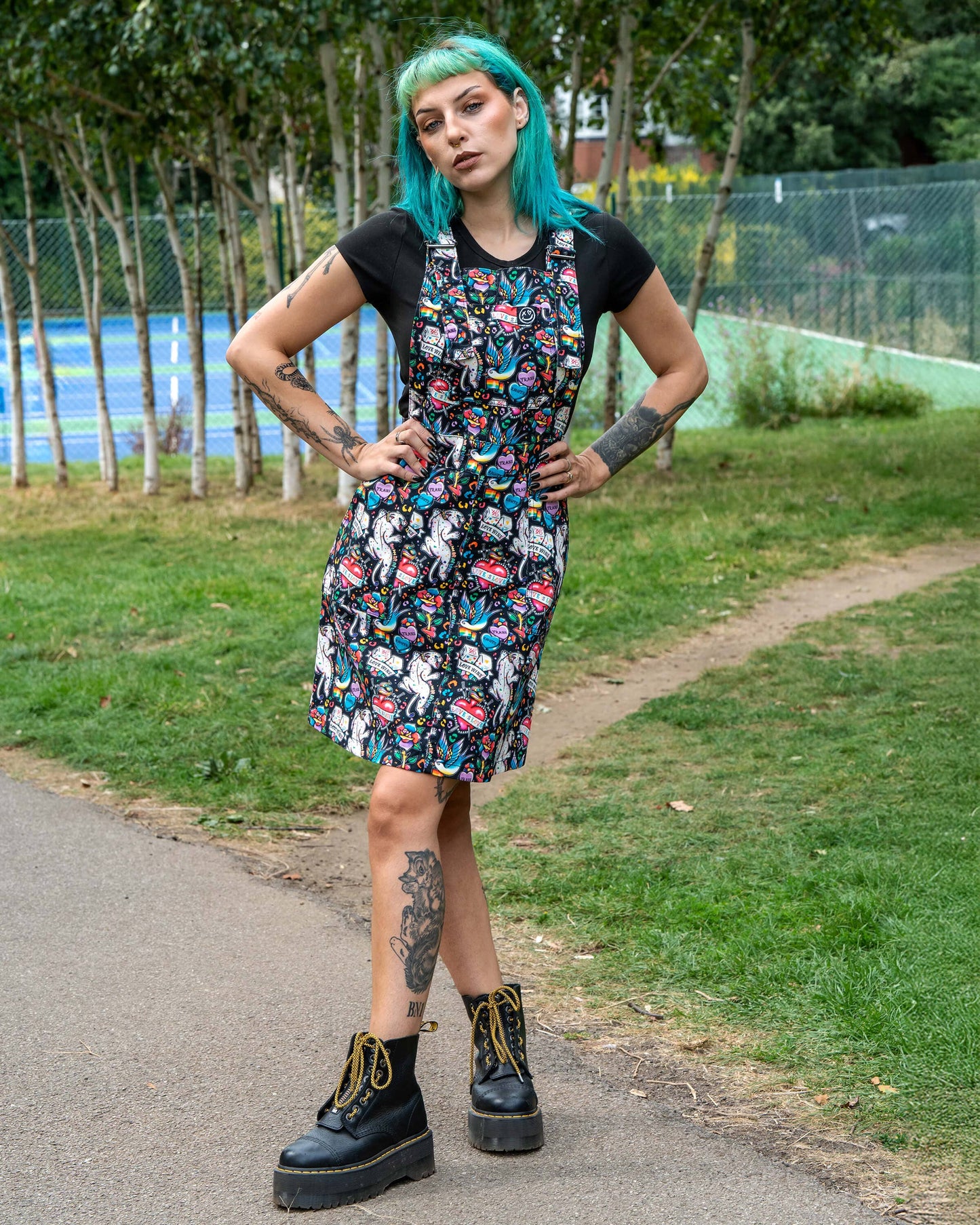 Rebel Romance PRIDE Tattoo Stretch Pinafore