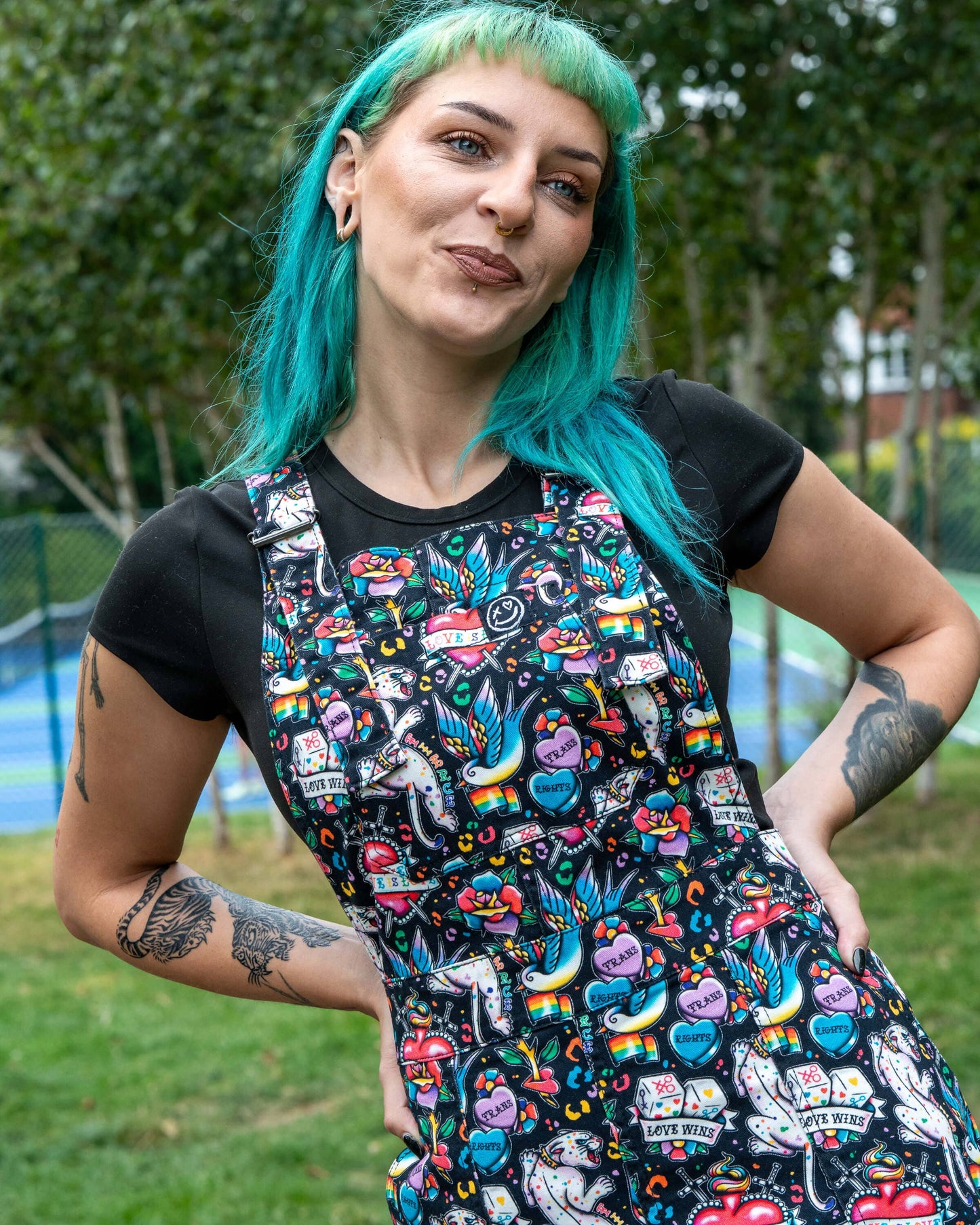 Rebel Romance PRIDE Tattoo Stretch Pinafore