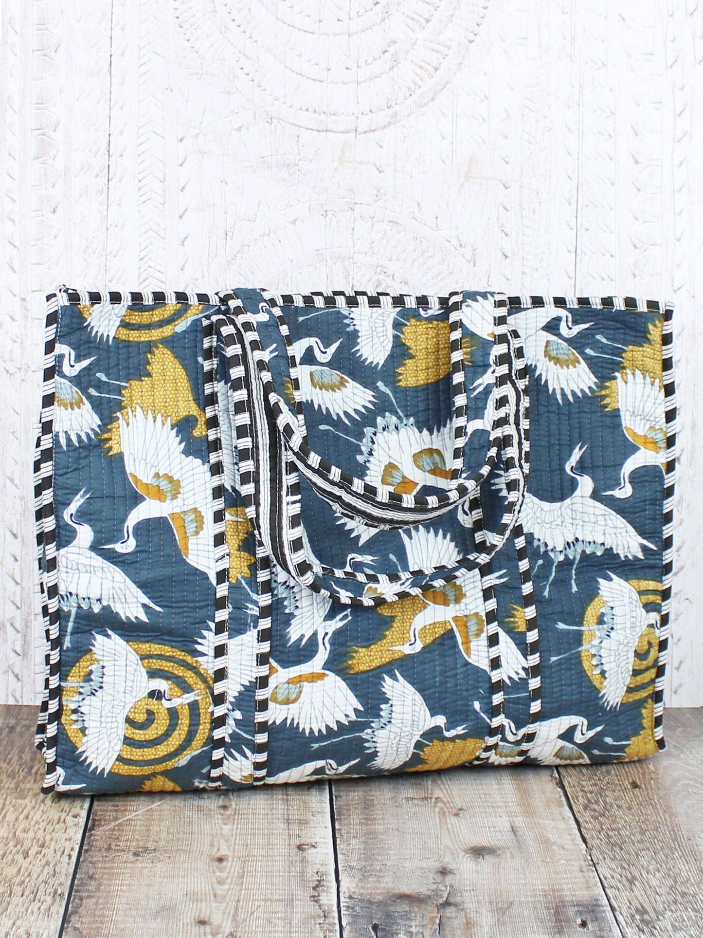JT1501GY QUILTED COTTON TOTE BAG