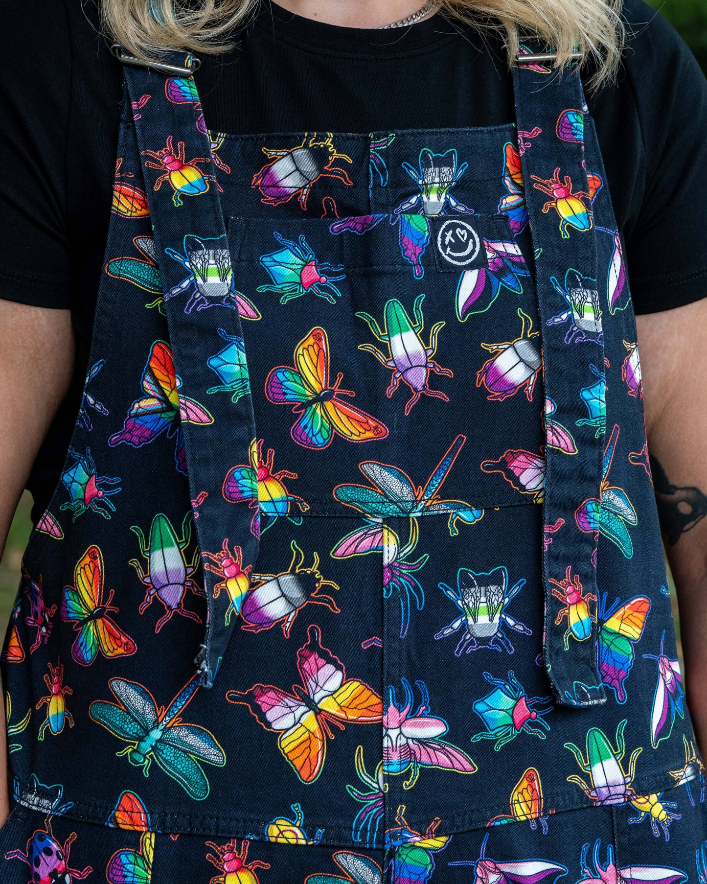 Rebel Romance PRIDE Bugs Stretch Dungarees
