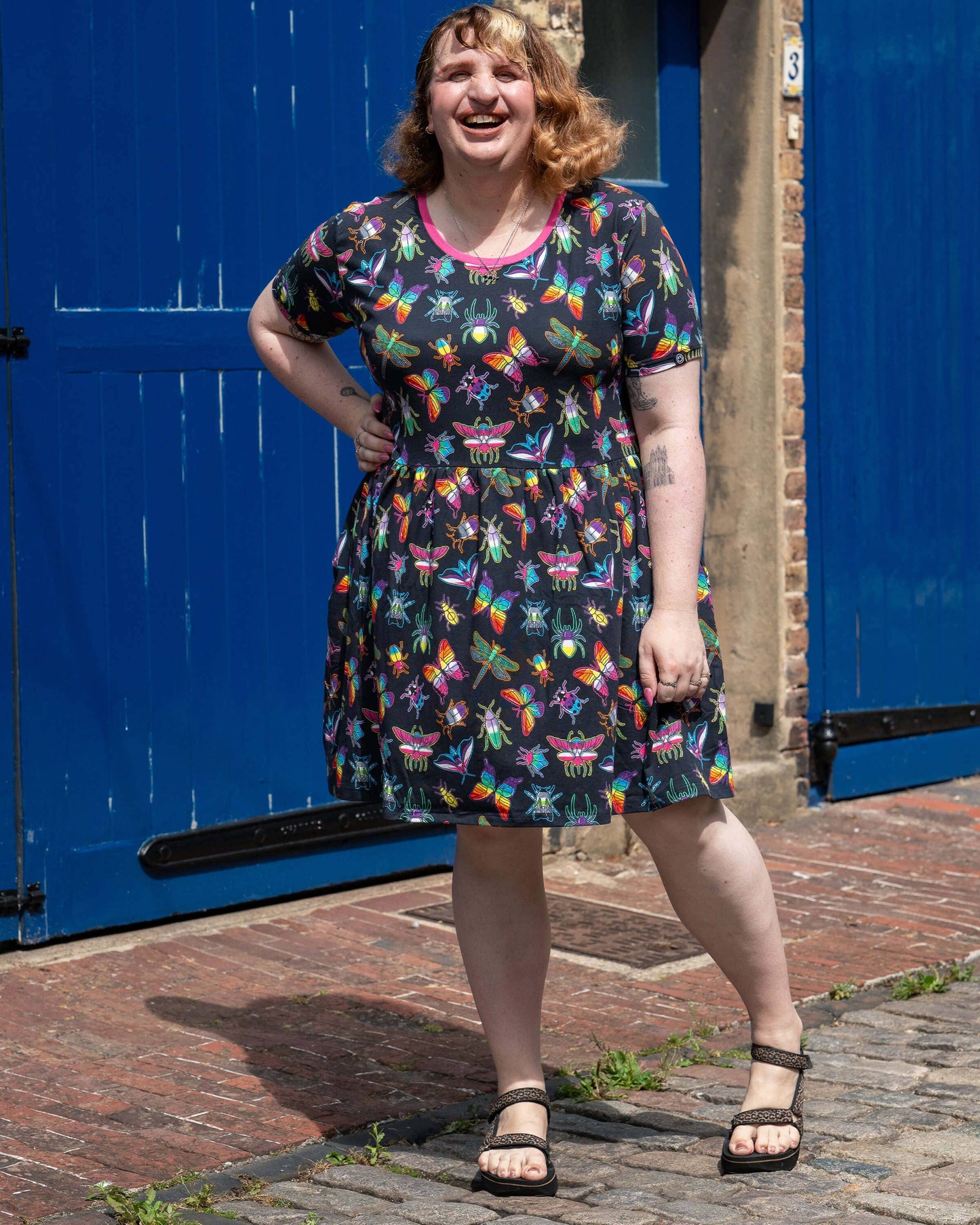 Rebel Romance PRIDE Bugs Stretch Smock Dress