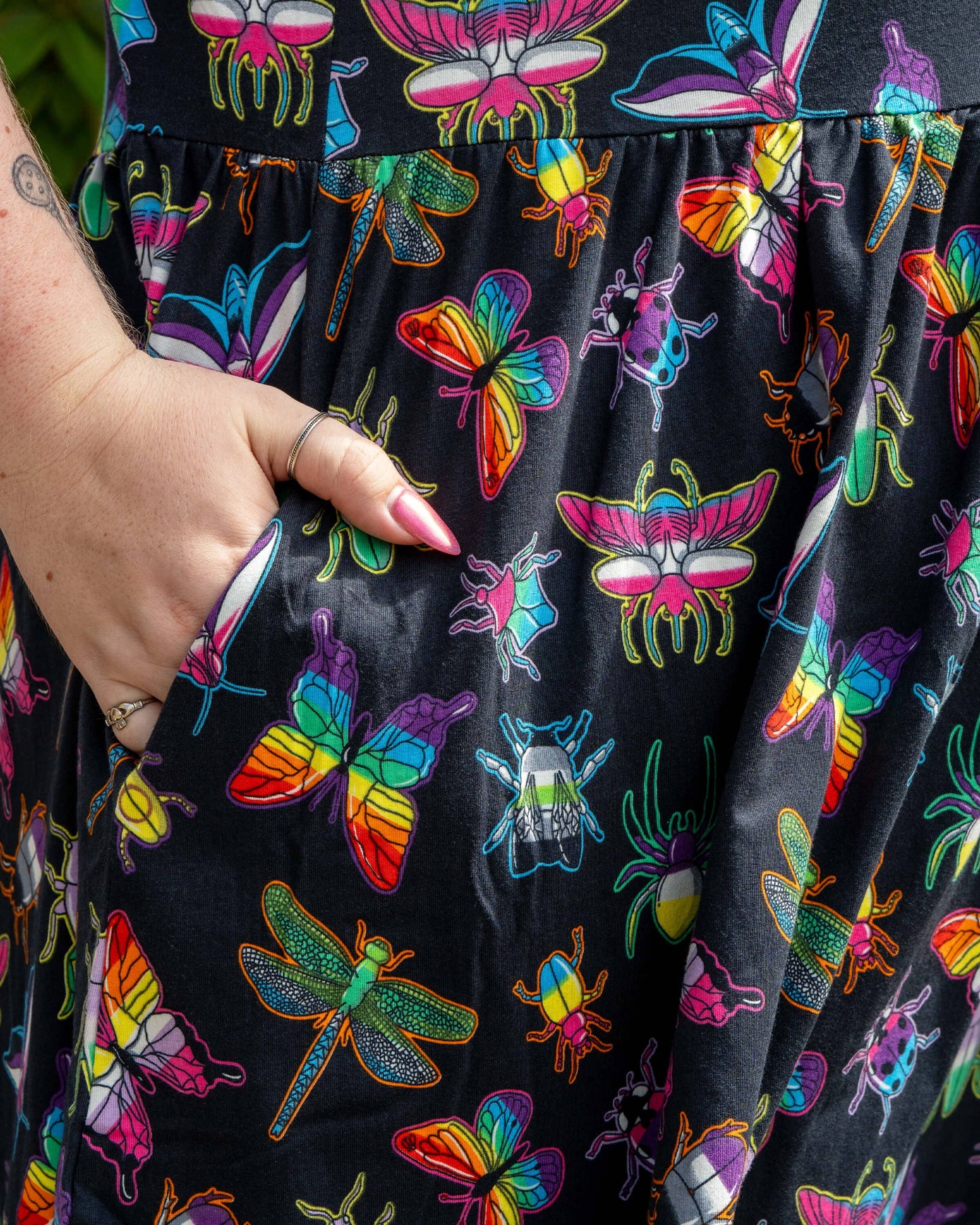 Rebel Romance PRIDE Bugs Stretch Smock Dress
