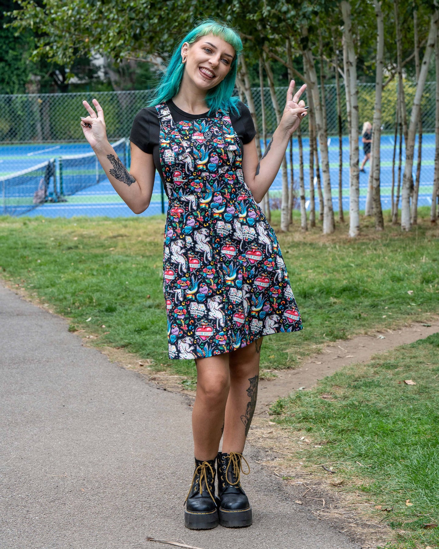 Rebel Romance PRIDE Tattoo Stretch Pinafore