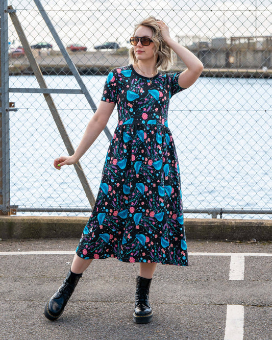 Rebel Romance Floral Jellyfish Midi Dress