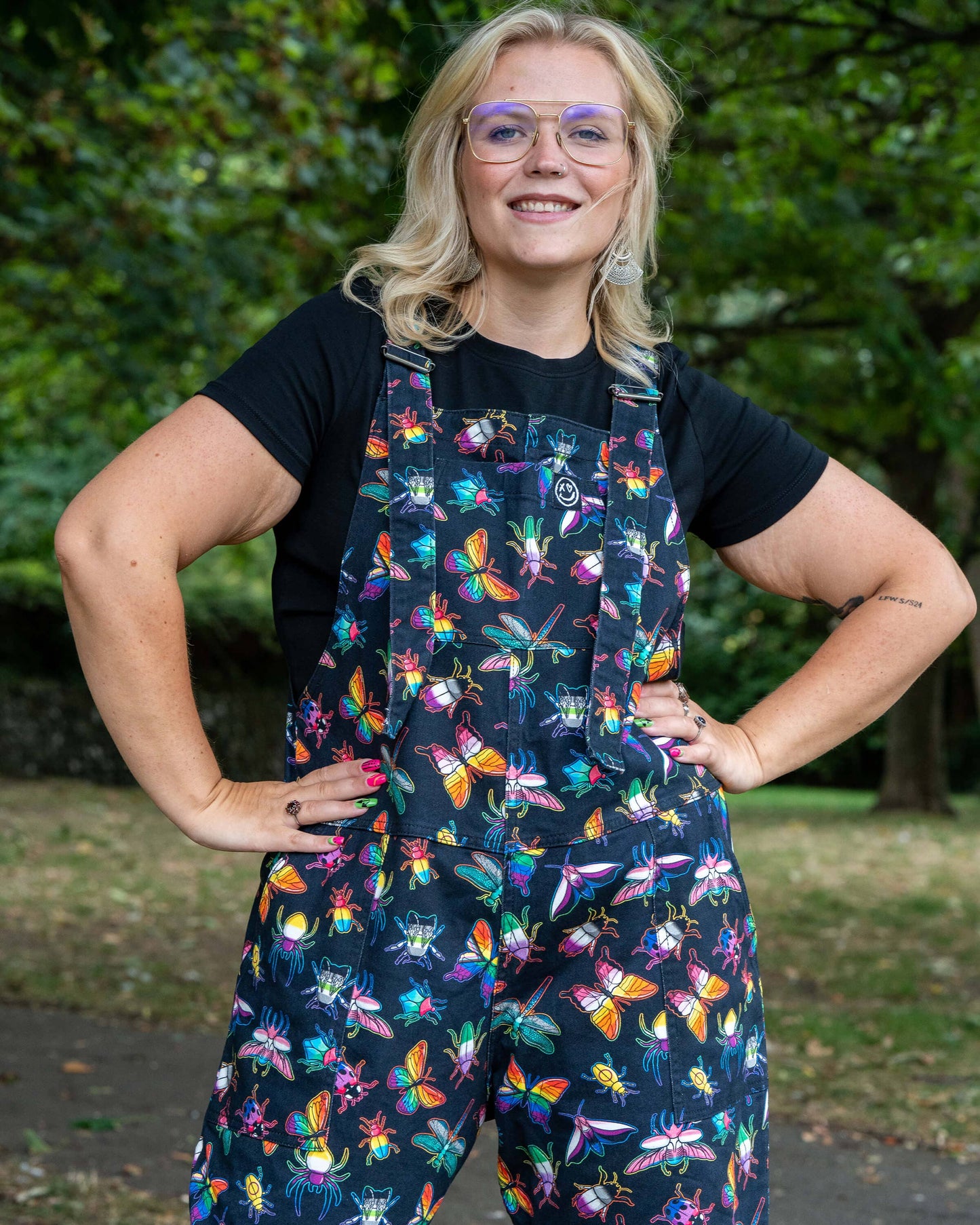 Rebel Romance PRIDE Bugs Stretch Dungarees