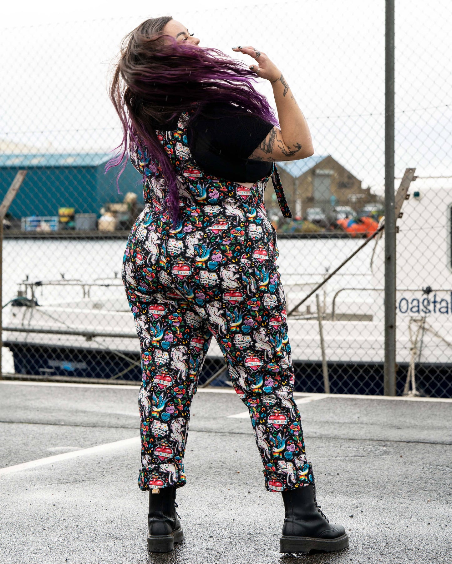 Rebel Romance PRIDE Tattoo Stretch Dungarees