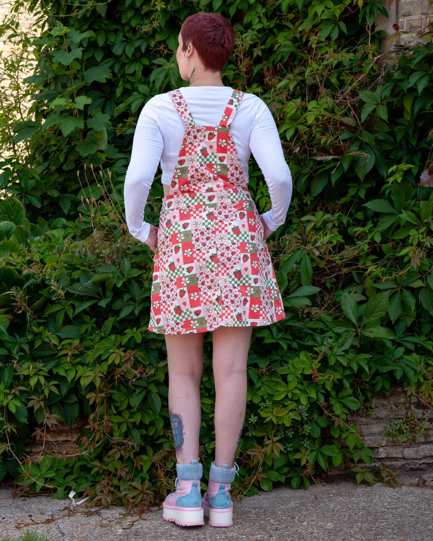 Rebel Romance Strawberry Picnic Stretch Pinafore