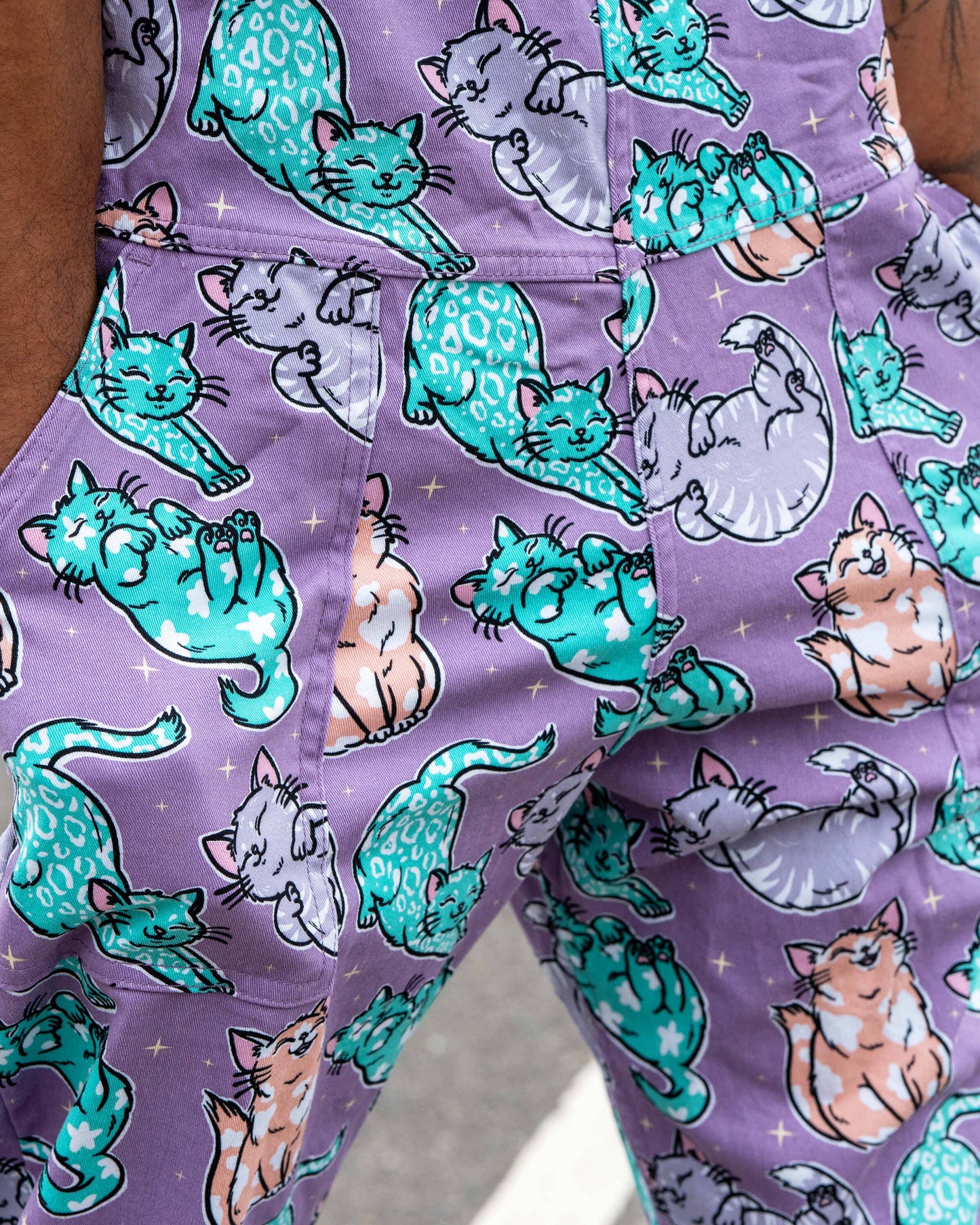 Rebel Romance x Abi Perry Purrfect Cats Stretch Dungarees