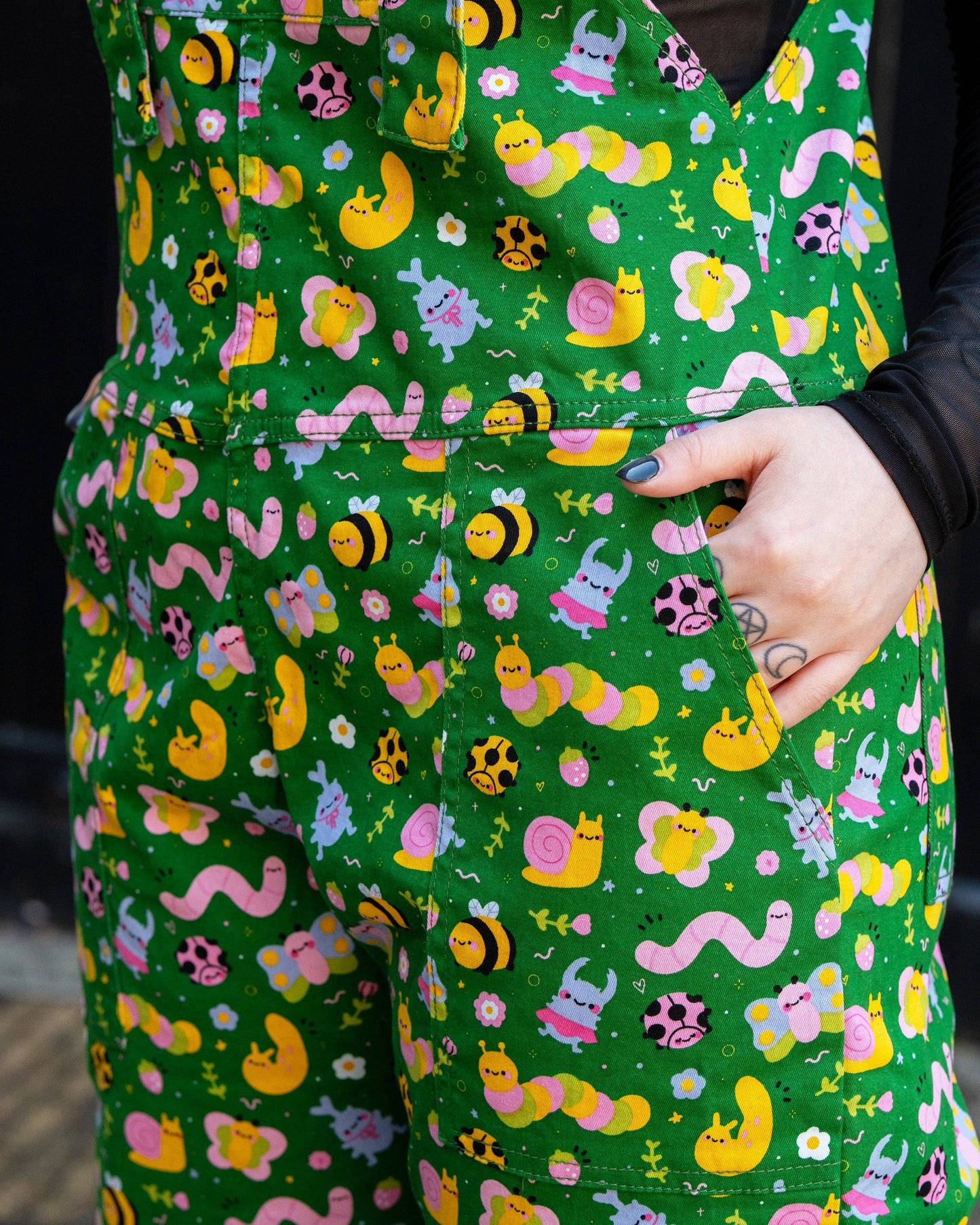 Rebel Romance x Dipstick Store Bugs Stretch Dungarees