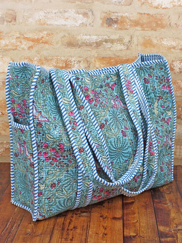 JT1601TU QUILTED COTTON TOTE BAG