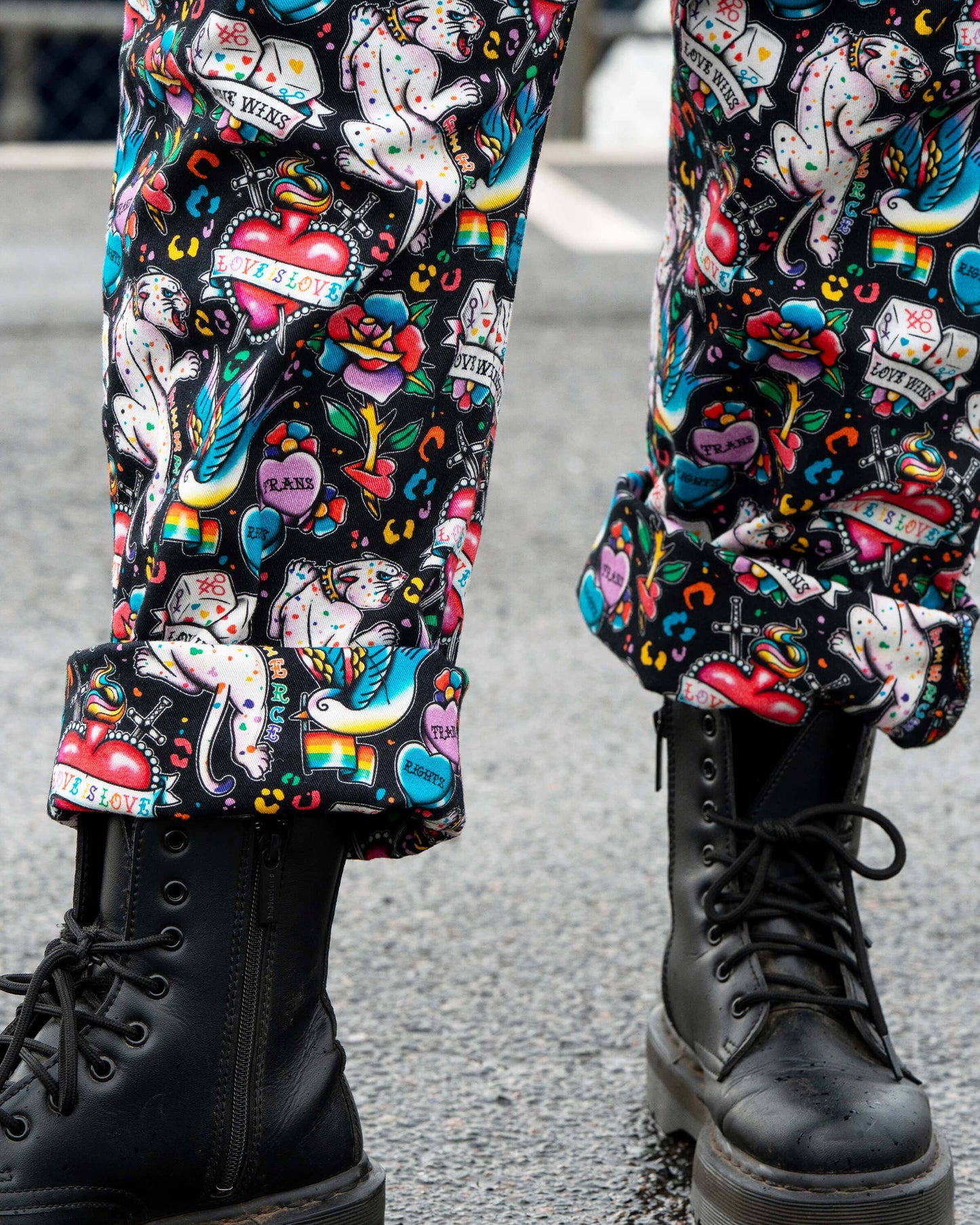 Rebel Romance PRIDE Tattoo Stretch Dungarees