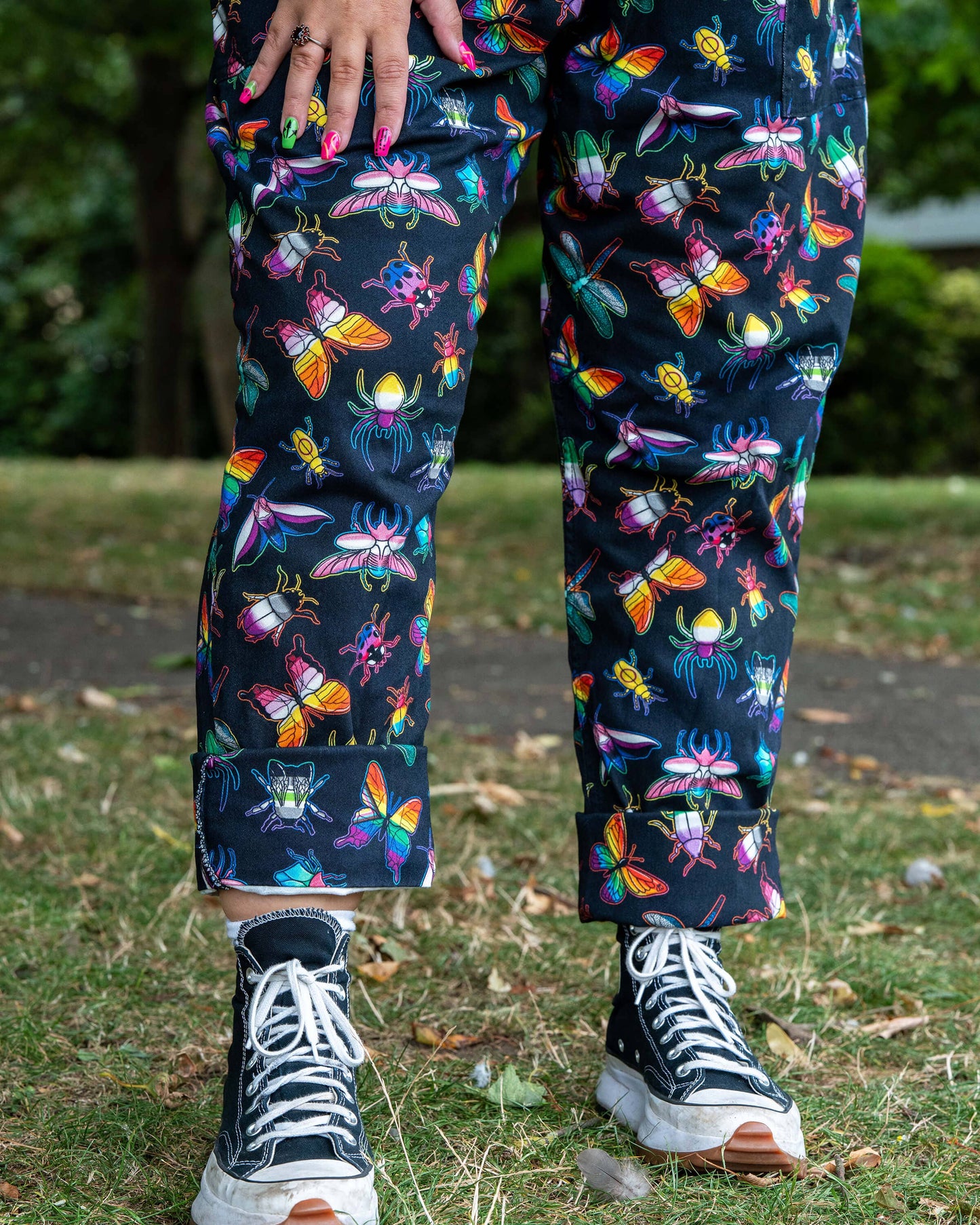 Rebel Romance PRIDE Bugs Stretch Dungarees