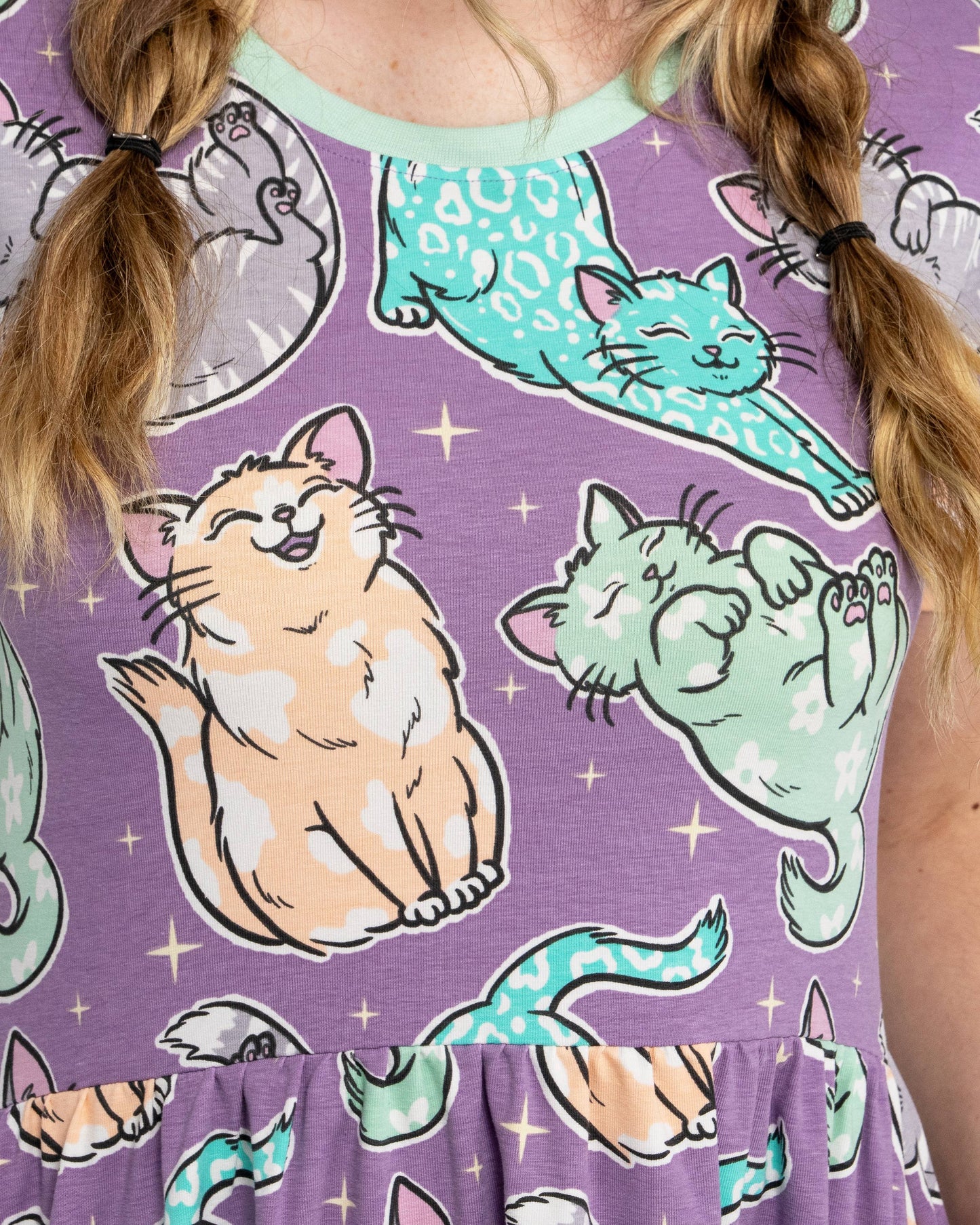 Rebel Romance Purrfect Cats Midi Dress with Pockets
