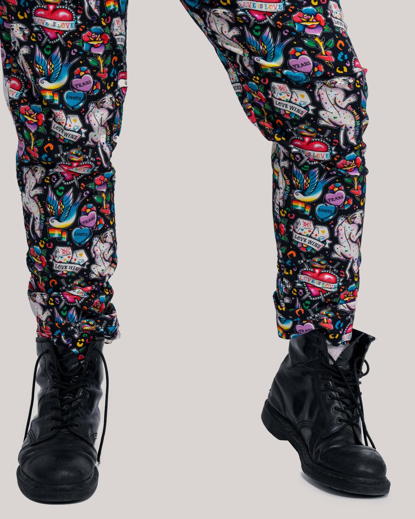 Rebel Romance PRIDE Tattoo Stretch Dungarees