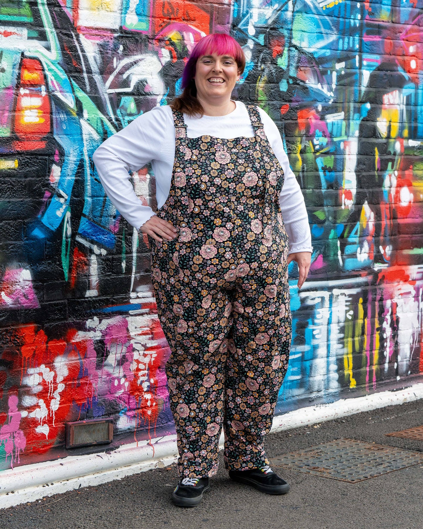 Rebel Romance Eye Spy Floral Stretch Dungarees
