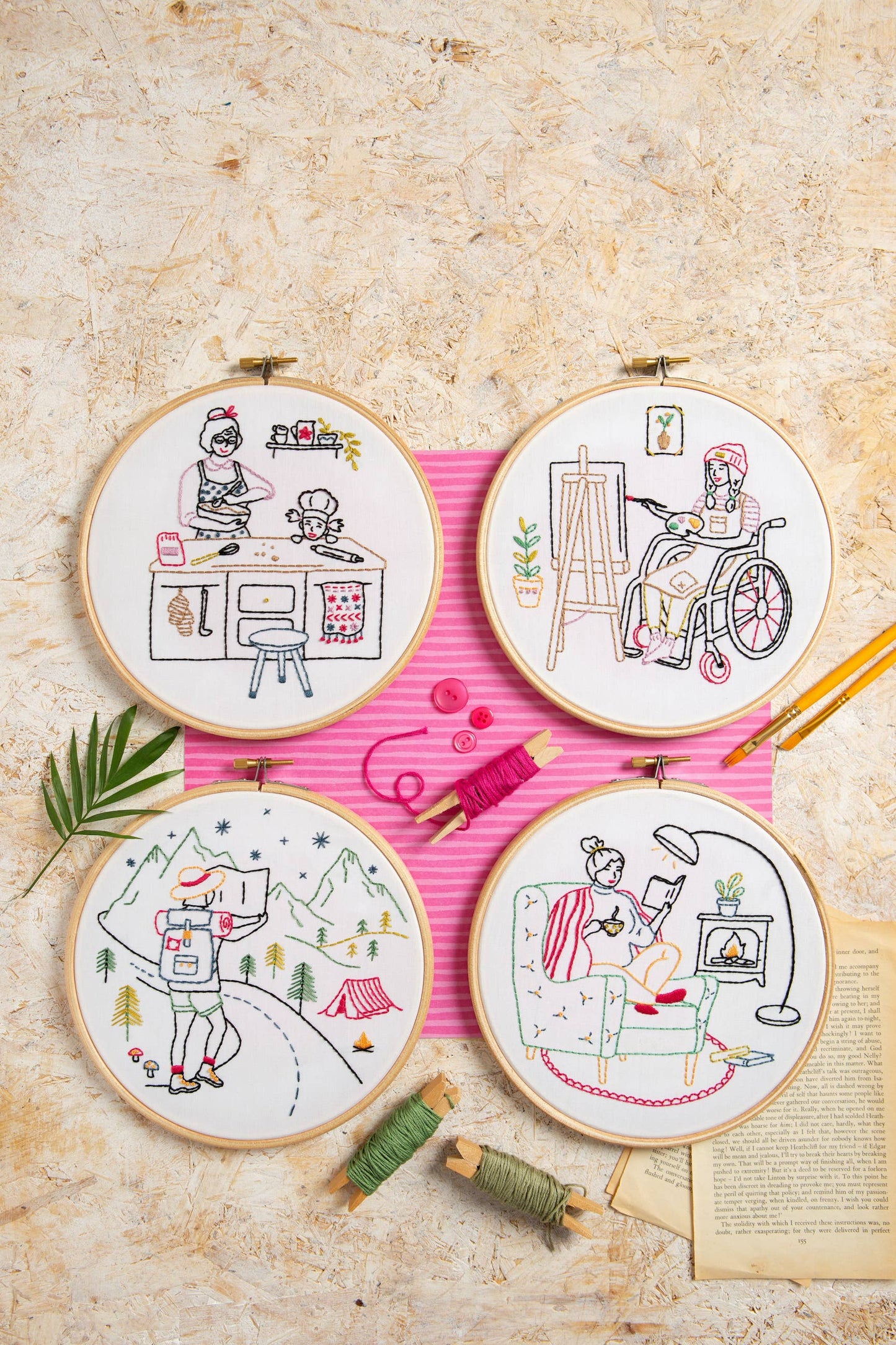Book Lover Embroidery Kit (Unwind) | Complete Craft Kit